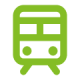 An icon representation of a green MRT train.