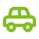 A simple green car icon representing vehicles.