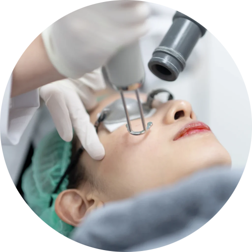 A patient undergoing a facial treatment with specialized equipment in a clinical setting.