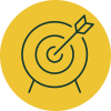 A target symbol with an arrow hitting the center, representing successful outcomes in aesthetic treatments.